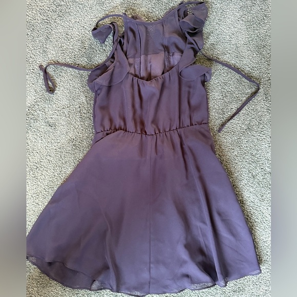BCBGeneration Plum Ruffle Mini Dress - Picture 3 of 3
